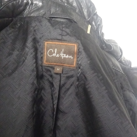 Cole Haan Black Leather Jacket - Picture 3 of 7